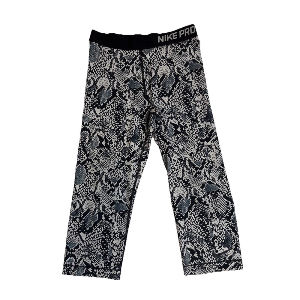 Nike Pro Compression 3/4 Leggings Snakeskin Print Women's Size Small